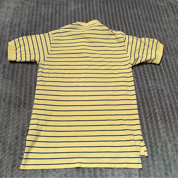 Ralph Lauren Shirt Mens Large Yellow Blue Short Sleeve Polo Striped Vintage - Picture 6 of 10